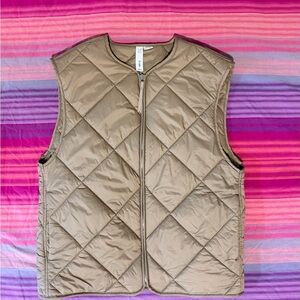 Quilted Tan Vest for Women